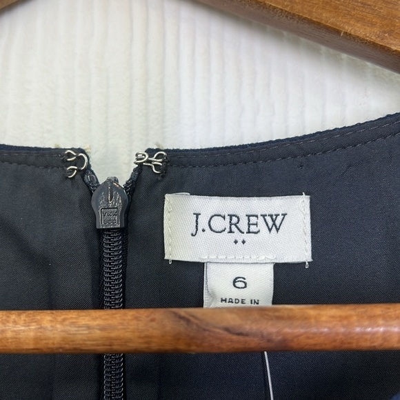 J.Crew - NWT Navy Sleeveless Blue And White Ric Rac Trim Lined Dress Size 6 - Picture 7 of 11